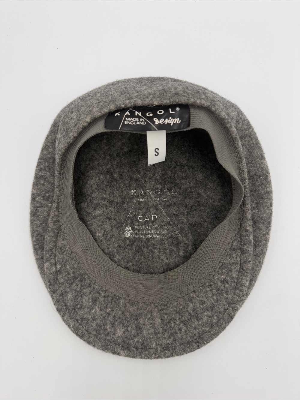 Kangol Design Wool Blend Gray Newsboy Flat Cap Hat Size Small Made in England